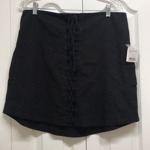 Free people black walk my way lace up skirt